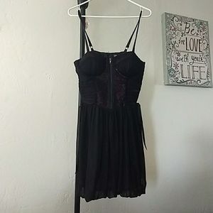 Black and pink zipper corset dress from Forever 21